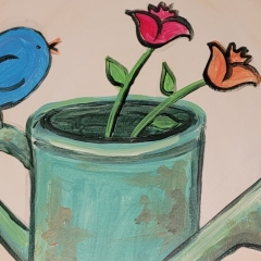 Blue Bird on a Watering Can